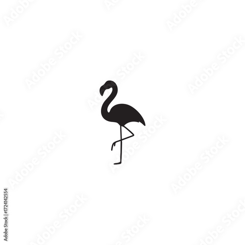 simple flamingo silhouette in black