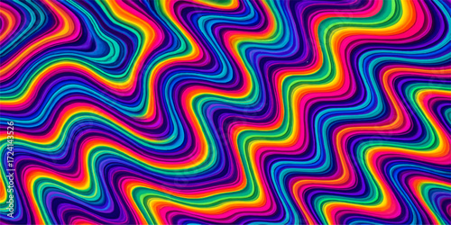Wallpaper Mural Abstract rainbow color striped wave pattern seamless vector background Torontodigital.ca