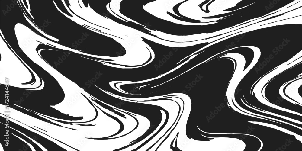 Obraz premium Seamless tribal dragon tattoo design with swirling black and white abstract waves, a captivating pattern illustration for any decorative backdrop