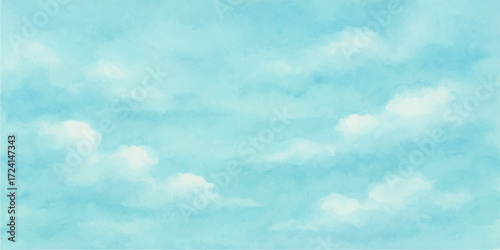 A vast, beautiful blue sky adorned with fluffy white clouds, a perfect symbol of a clear, bright summer day