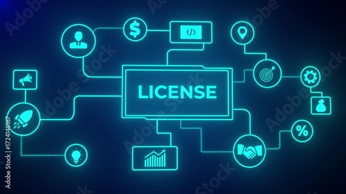 Business, Technology, Internet and network concept. Young busine: licence