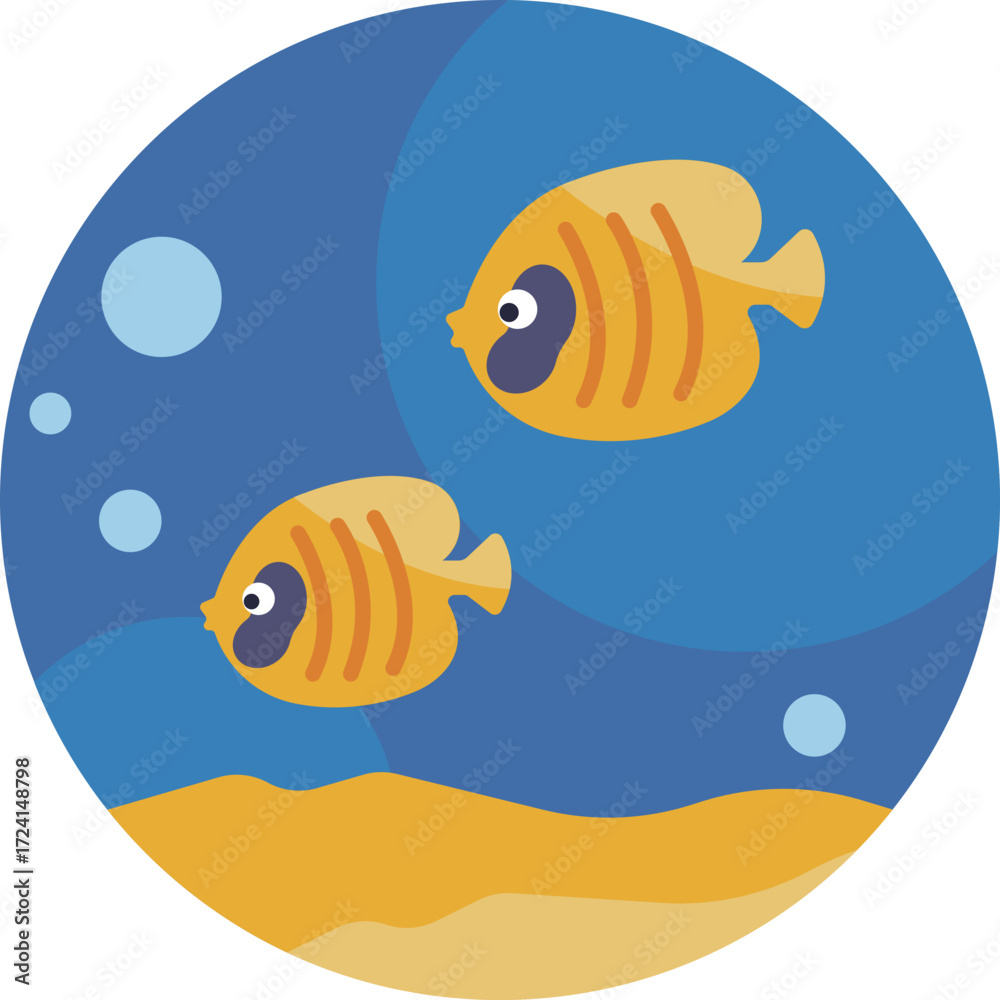 Fototapeta premium A tropical fish with a distinctive triangular body and flowing fins.