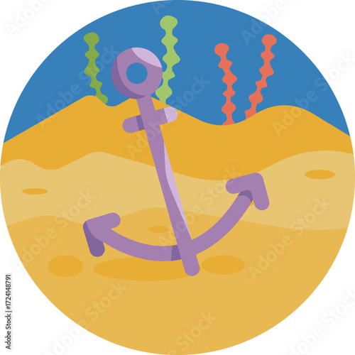 Anchor: A nautical device used to secure a boat to the seabed.