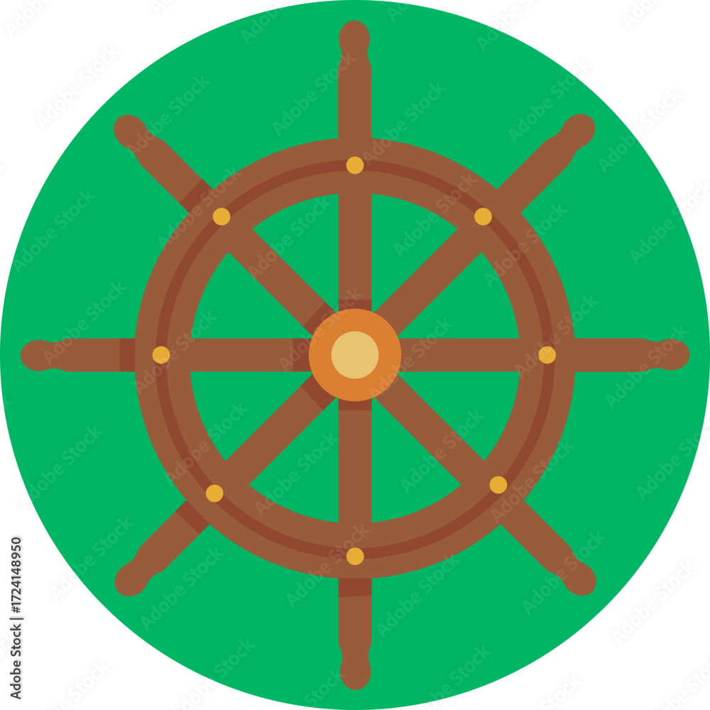 Obraz premium Nautical helm representing navigation and maritime control.
