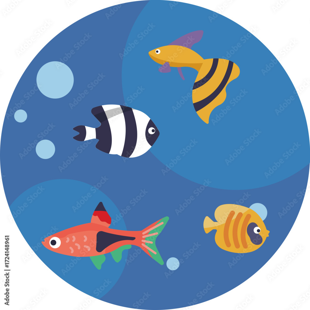 Naklejka premium A group of fish swimming together in the ocean.