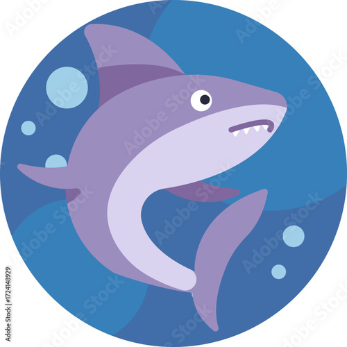 A fierce ocean predator with a sleek, torpedo-shaped body and sharp teeth.
