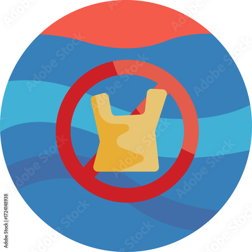 Indicates prohibition of littering to protect marine life.