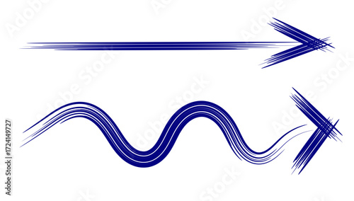 Abstract blue arrows with motion blur effect.