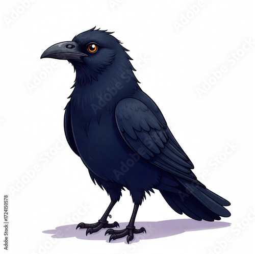 crow on a white background