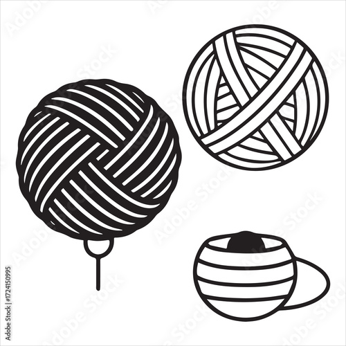 Yarn icons set 