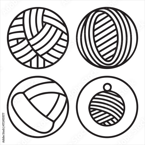 Yarn icons set 