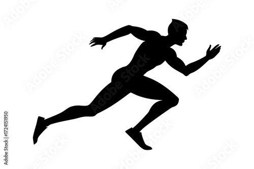silhouette of a man running