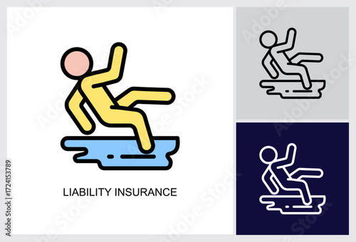 Liability Insurance icon Multi Style Vector Illustration 