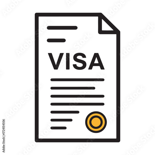 Visa Document Illustration Travel Authorization for International Journeys