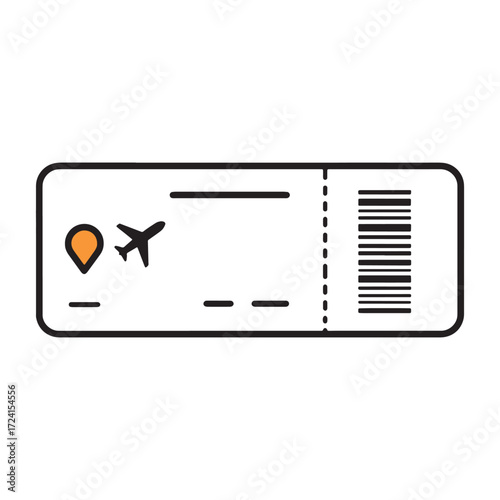 Travel ticket icon representing flight booking and journey planning, perfect for travel agencies and booking platforms