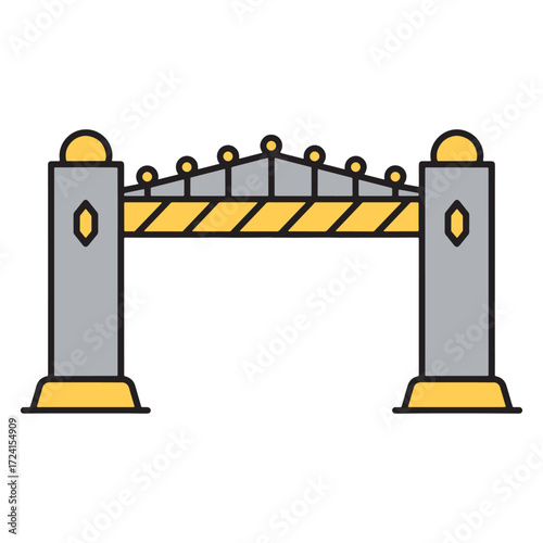 Elegant architectural gate design with detailed structure for entrances and welcoming concepts