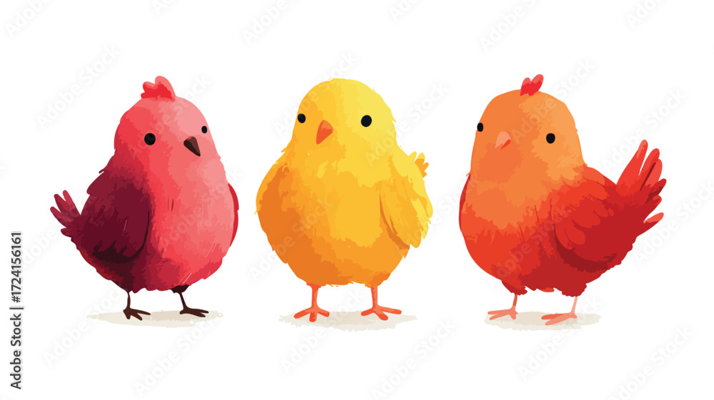 Naklejka premium Adorable Cute Chickens Vector Illustration for Creative Projects