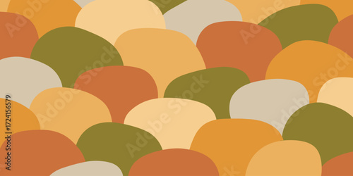 A vibrant abstract pattern with soft, warm hues of orange, yellow, and green, creating a harmonious and inviting design perfect for modern spaces.