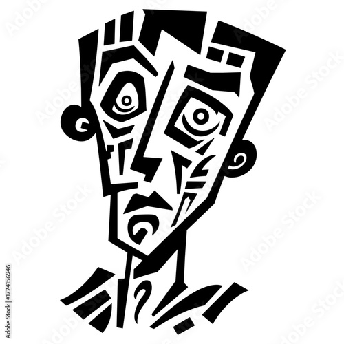Zombie Face Abstract Illustration