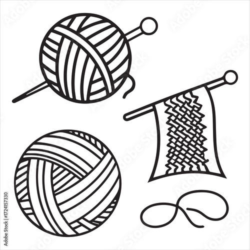 Yarn icons set 