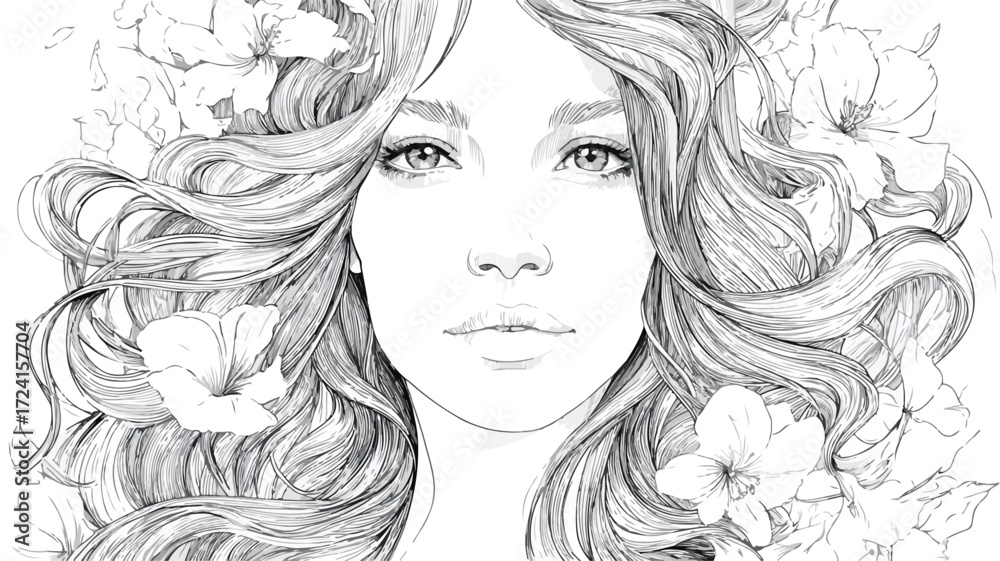 Fototapeta premium Professional Beautiful Vector Illustration with Outline for Design Projects