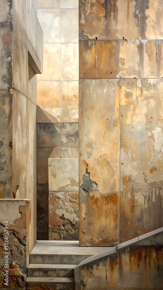 Obraz premium Concrete interior, light and shadow