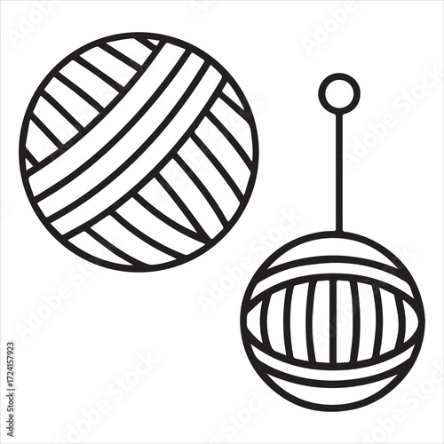 Yarn icons set 
