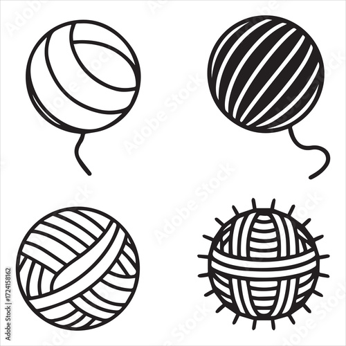 Yarn icons set 