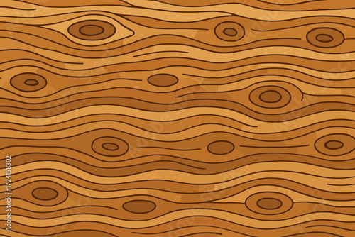 A stylized wood texture pattern featuring flowing lines and circular knots, evoking the natural beauty of wood in a warm, golden brown tone.