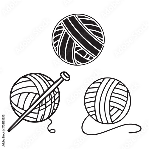 Yarn icons set 