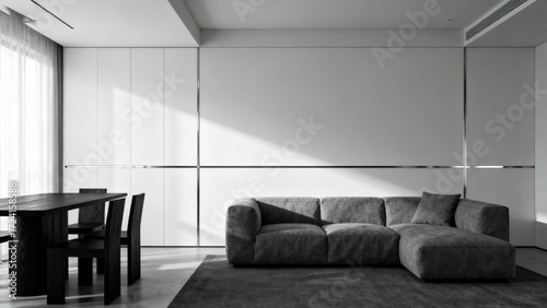 Modern Minimalist Gray Sofa Living Room