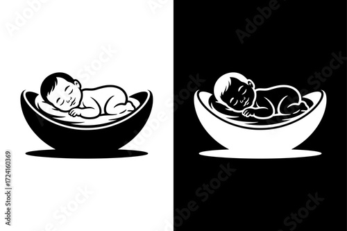 Newborn flat icon vector on White Background Vector Art Illustration on white background.