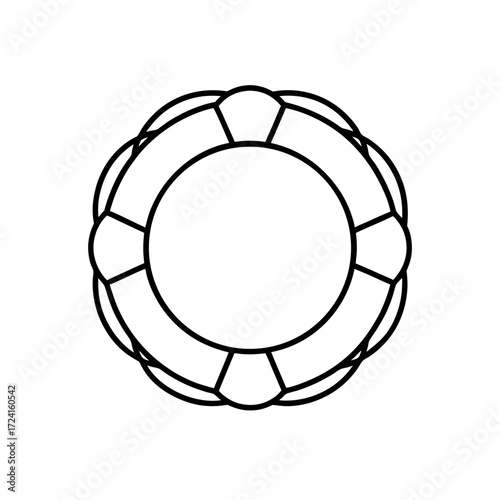 Outline of a life preserver ring on transparent background