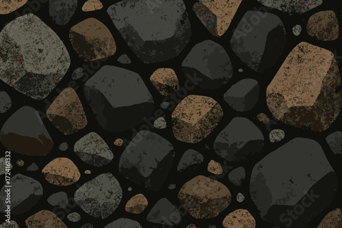 Bold stone pattern with dark tones and earthy accents, ideal for modern and rustic designs.