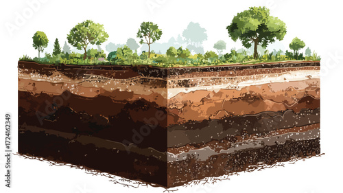 Detailed Soil Layer Infographics Vector Cross Section for Professionals