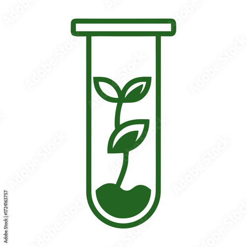Plant growing in test tube symbolizing eco-friendly science  