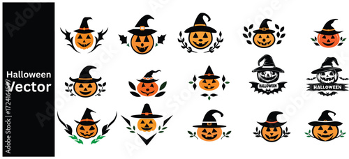 Collection of Happy Halloween Icons
