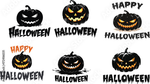 Collection of Happy Halloween Icons
