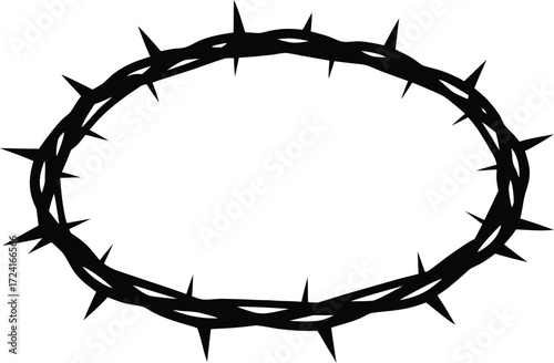 crown of thorns silhouette vector, christian religious illustration
