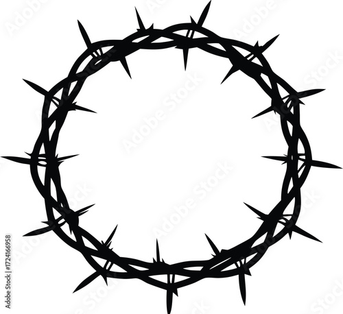 crown of thorns silhouette vector, christian religious illustration
