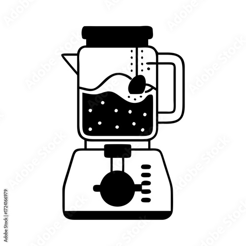 Vector art of blender, a kitchen appliance used to mix, puree, or emulsify food and other substances