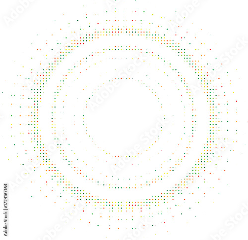 Vibrant colorful dotted circular frame background for posters wallpapers branding festive packaging textile and digital templates use