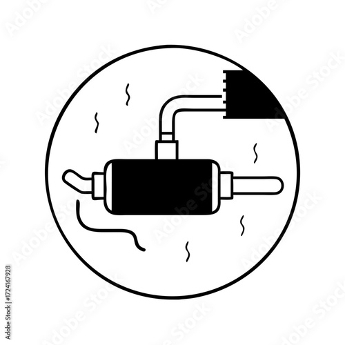 Vector art of water chiller icon cooling system, refrigeration unit, temperature control