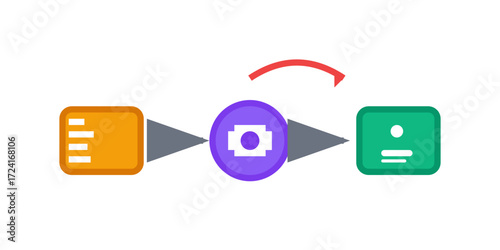Machine Learning Training Vector Icon - AI Process