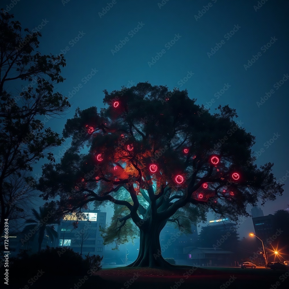 Fototapeta premium christmas tree in the night