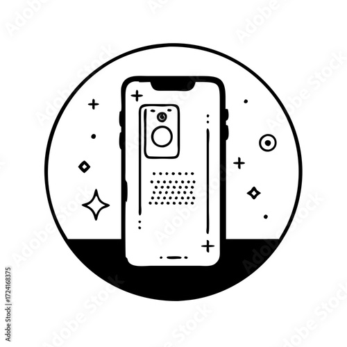 Vector art of smartphone with camera and speaker mobile phone with modern technology