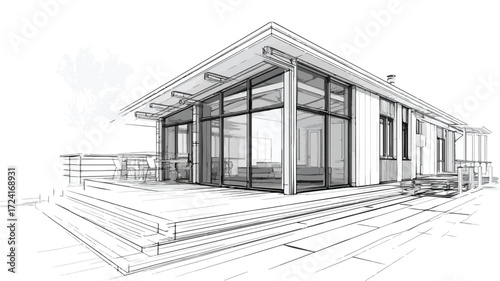 Modern One-Storey Wooden House Model Architecture Design