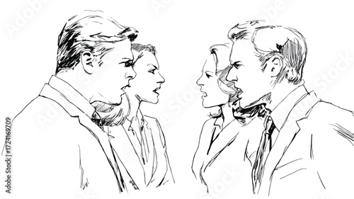 Corporate Conflict Resolution: Professional Business People Resolving Issues at Workplace