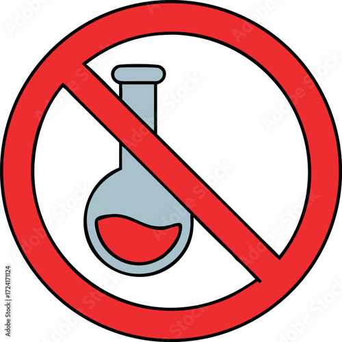 chemical additives graphic icon. Without chemicals sign vector