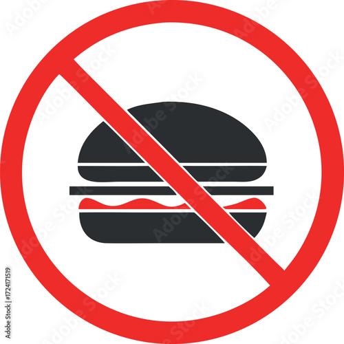 No food no eating sign icon vector